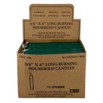 Green Household Candles 6" - Display Box of 36